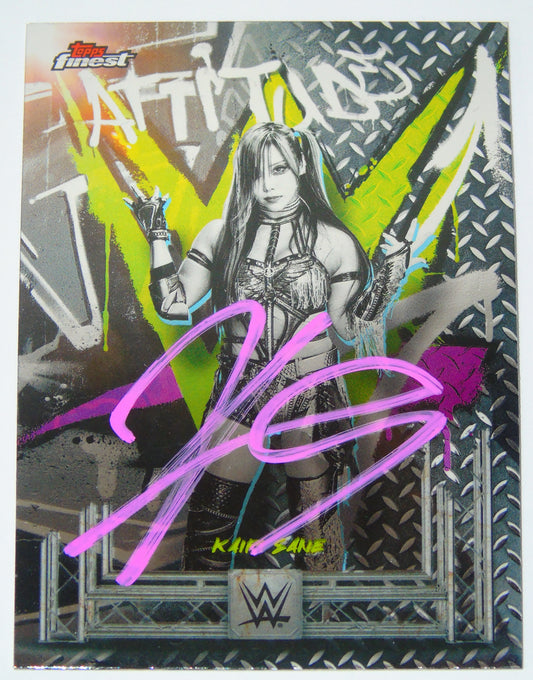 KAIRI SANE SIGNED WWE TOPPS FINEST TRADING CARD