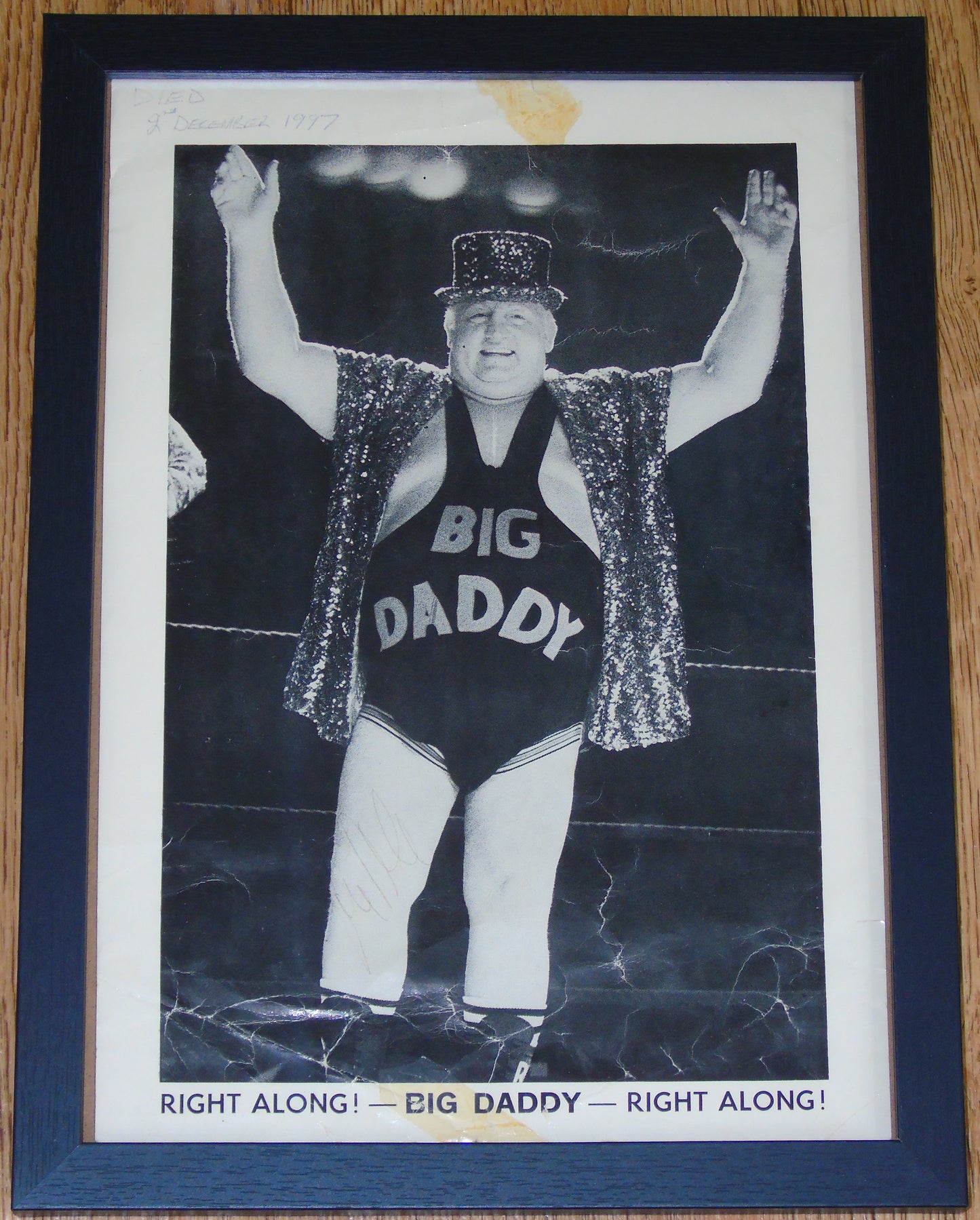 British UK Wrestling Big Daddy Signed Photo & Poster Set