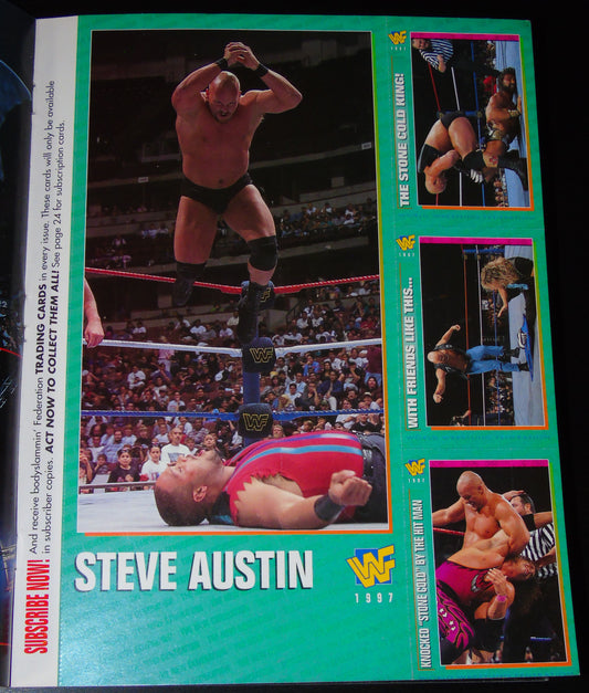 WWF Magazine February 1997 USA version w/Poster & Trading Cards