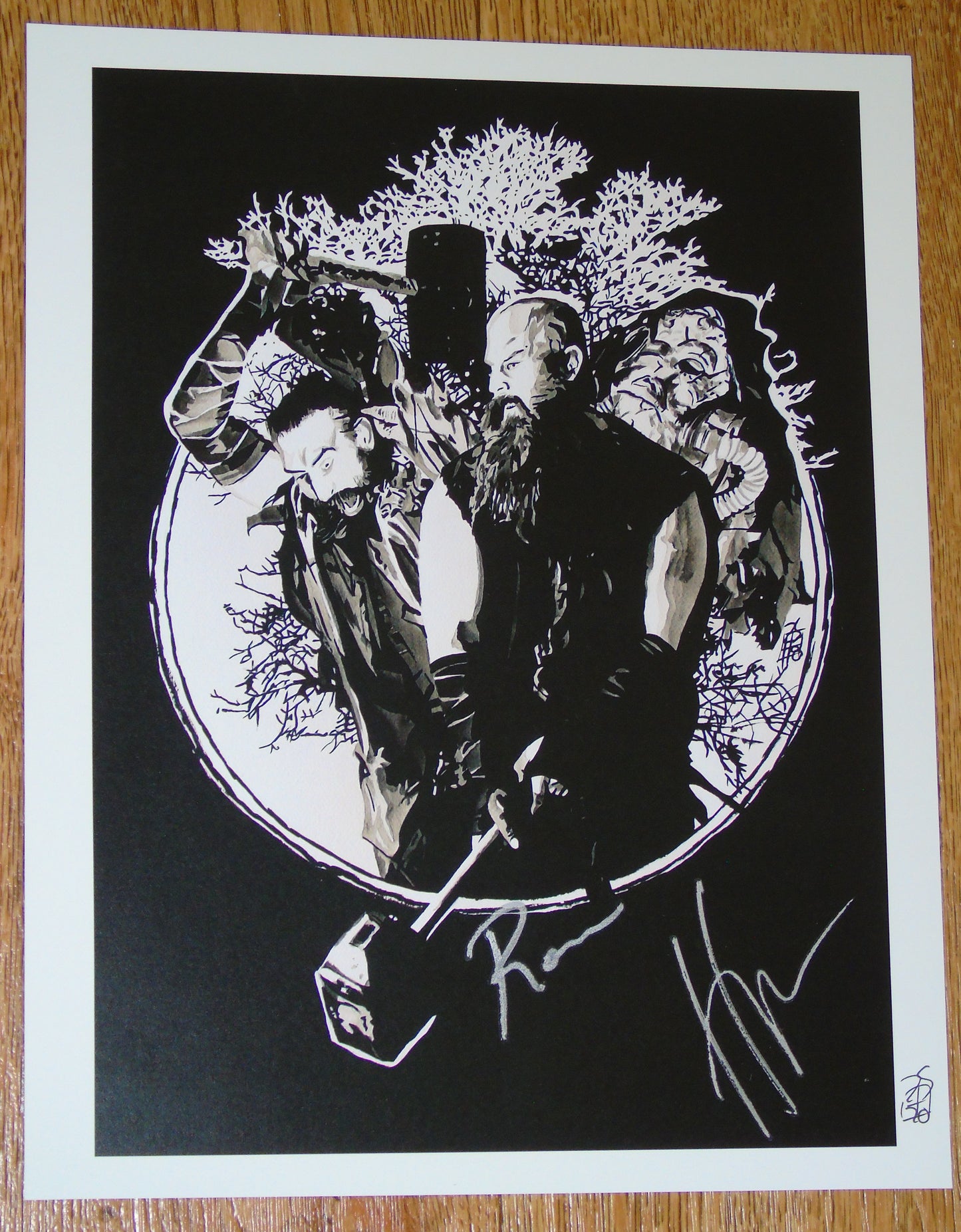 THE BLUDGEON BROTHERS LUKE HARPER & ERICK ROWAN SIGNED WWE WRESTLING ROB SCHAMBERGER POSTER