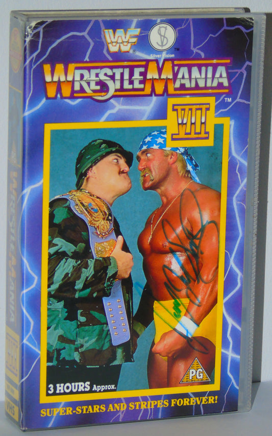 BRITISH BULLDOG SIGNED WWF WMVII SILVER VISION VHS CASSETTE TAPE