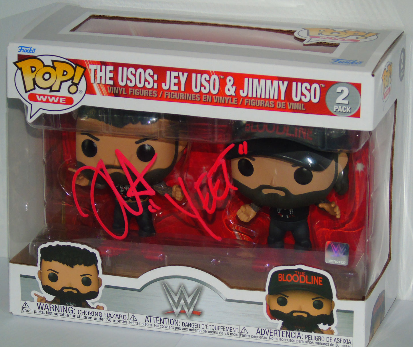 JEY USO SIGNED WWE FUNKO POP! VINYL FIGURE SET