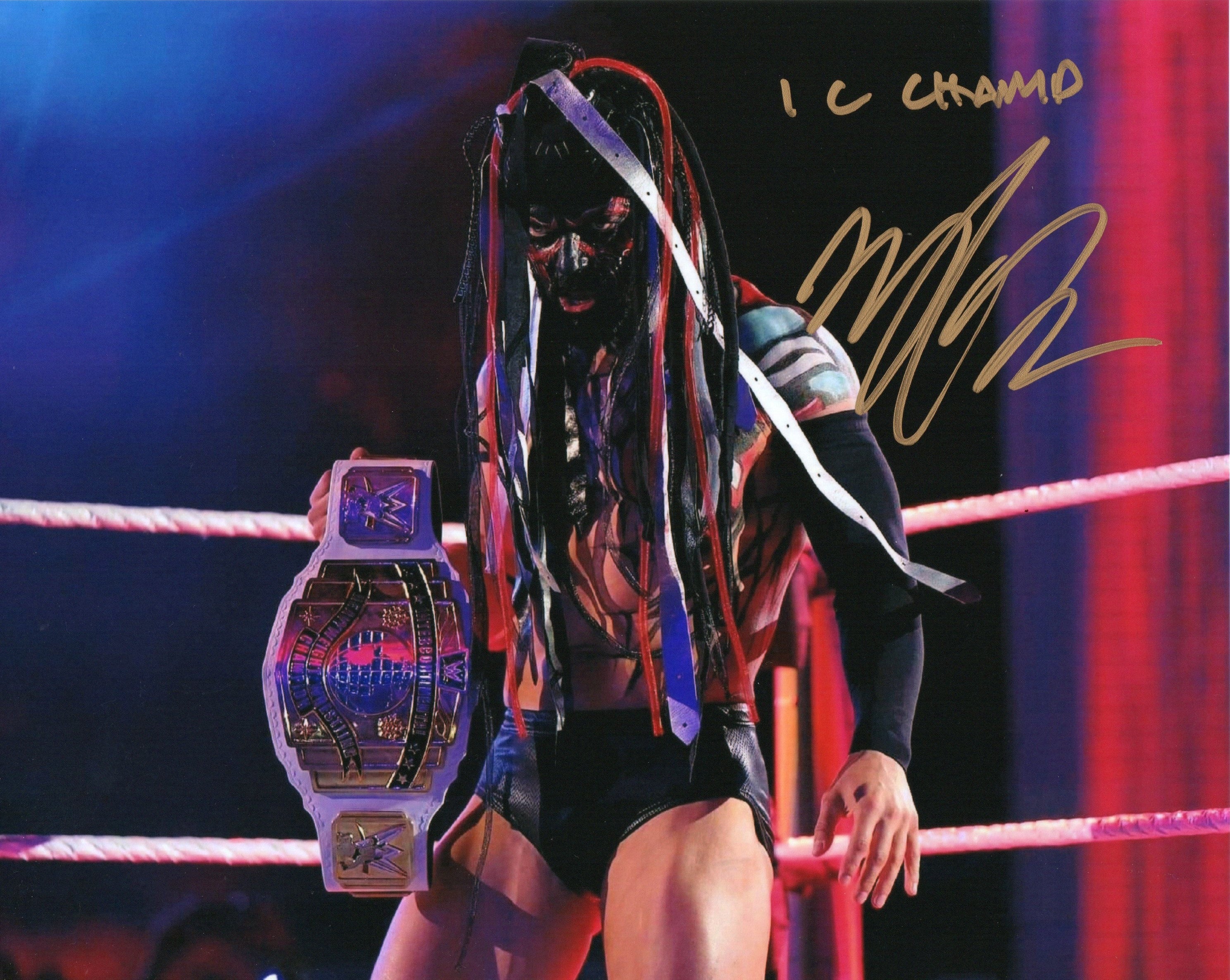 WWE Demon shops Finn Balor Signed Championship Belt 11x14 Photo A Autograph JSA COA