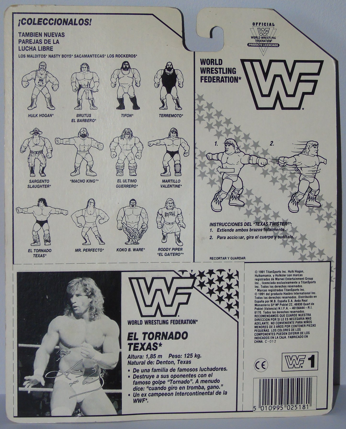 WWF HASBRO TEXAS TORNADO KERRY VON ERICH CARDED FIGURE