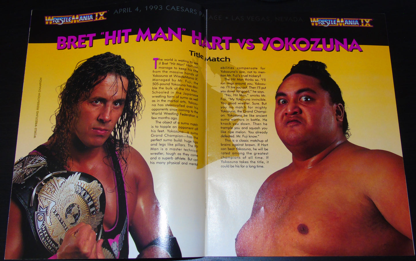 WWF WRESTLEMANIA IX CAESARS PALACE LAS VEGAS SOUVENIR EDITION PROGRAM