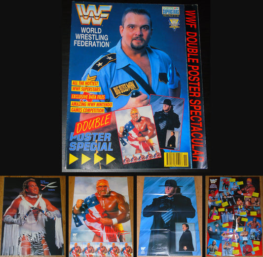 WWF Wrestling 1991 UK Sporting Superstars Publication with Double Poster Special