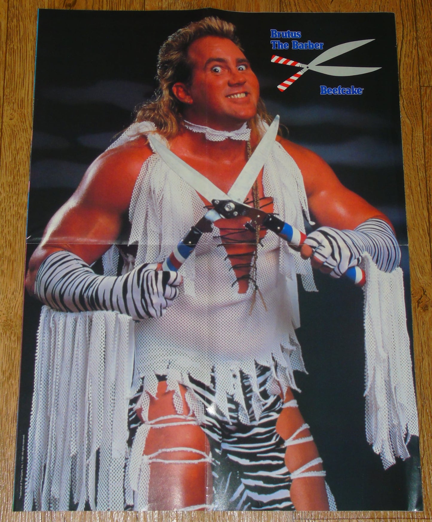 WWF Wrestling 1991 UK Sporting Superstars Publication with Double Poster Special