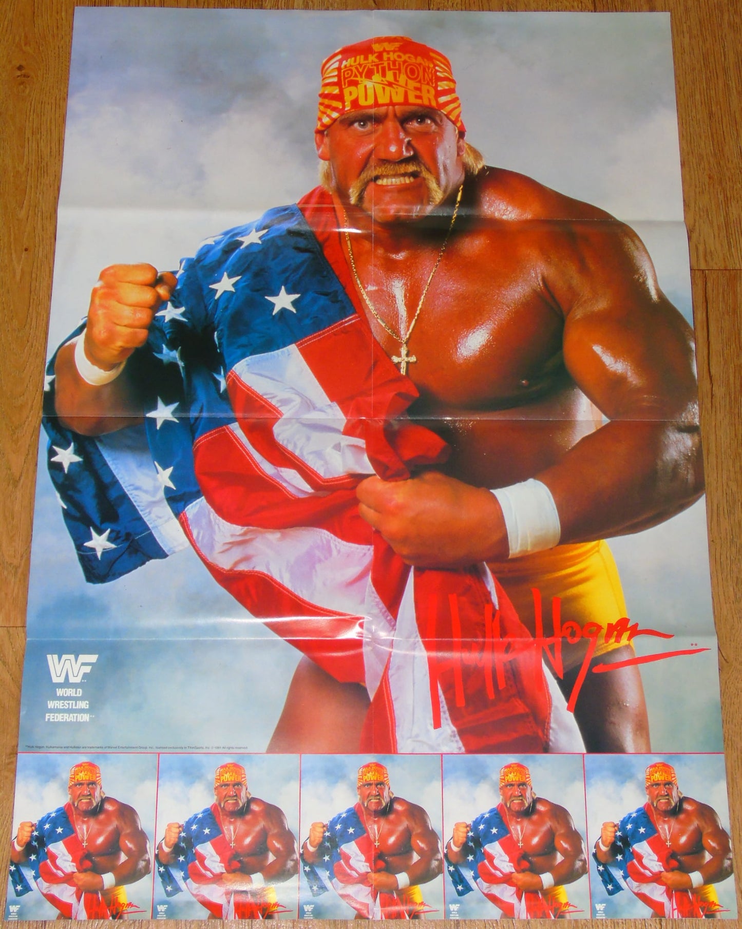 WWF Wrestling 1991 UK Sporting Superstars Publication with Double Poster Special