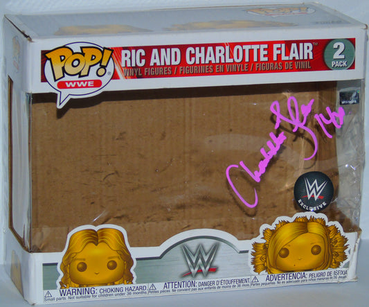 Charlotte Flair Signed WWE Funko Pop! Vinyl Figure Set
