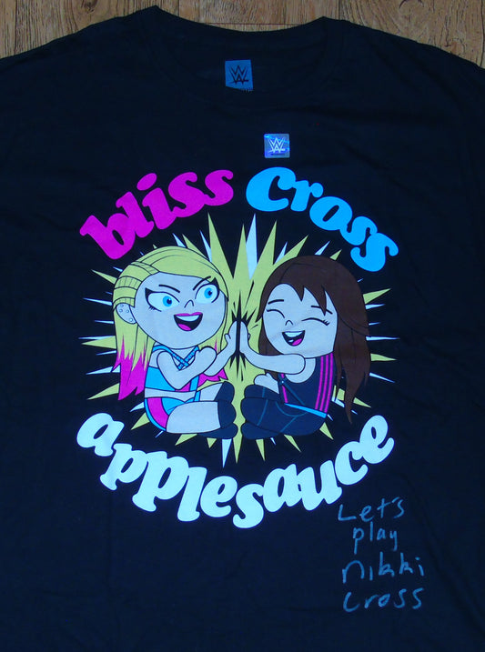 Bliss Cross Applesauce WWE Signed Nikki Cross XL Size Adults T-Shirt