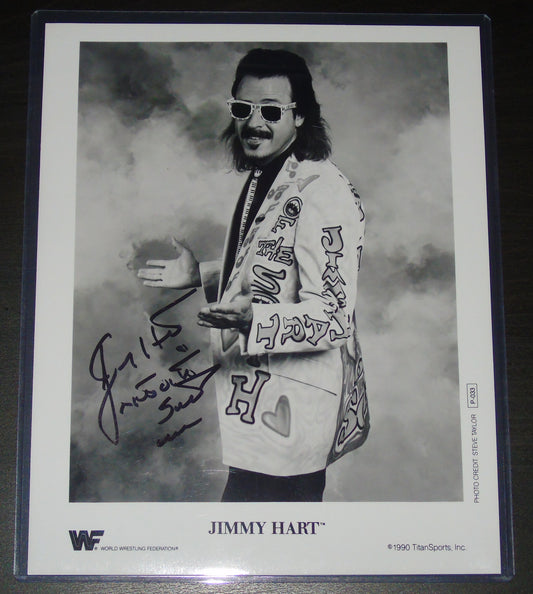 JIMMY HART SIGNED WWF WRESTLING PROMO PHOTO P-033