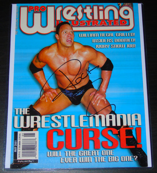 THE ROCK SIGNED WWF WWE WRESTLING PHOTO