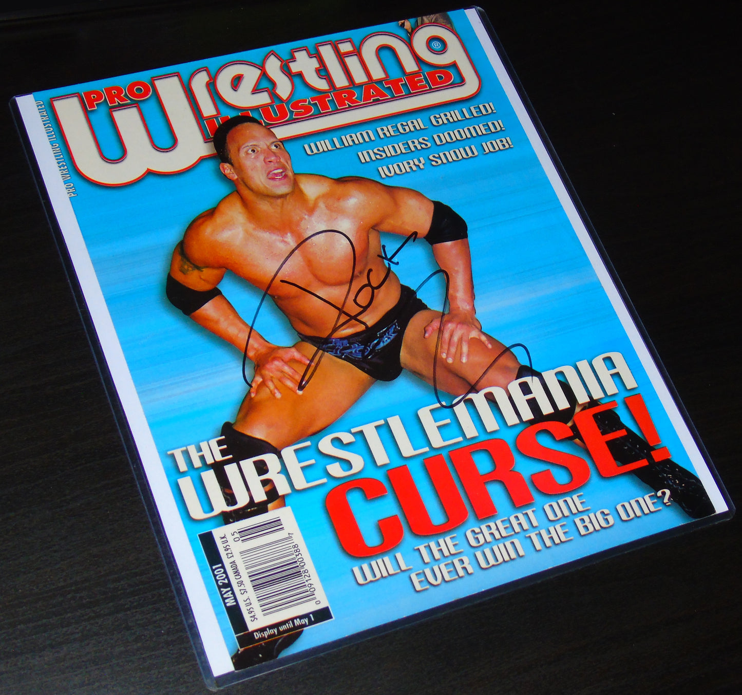 THE ROCK SIGNED WWF WWE WRESTLING PHOTO