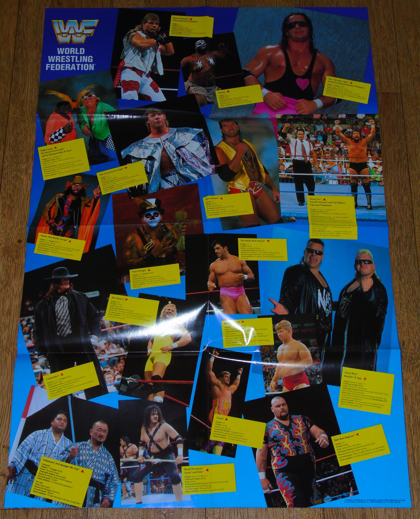 WWF WRESTLING 1993 UK SPORTING SUPERSTARS PUBLICATION WITH DOUBLE POSTER SPECIAL