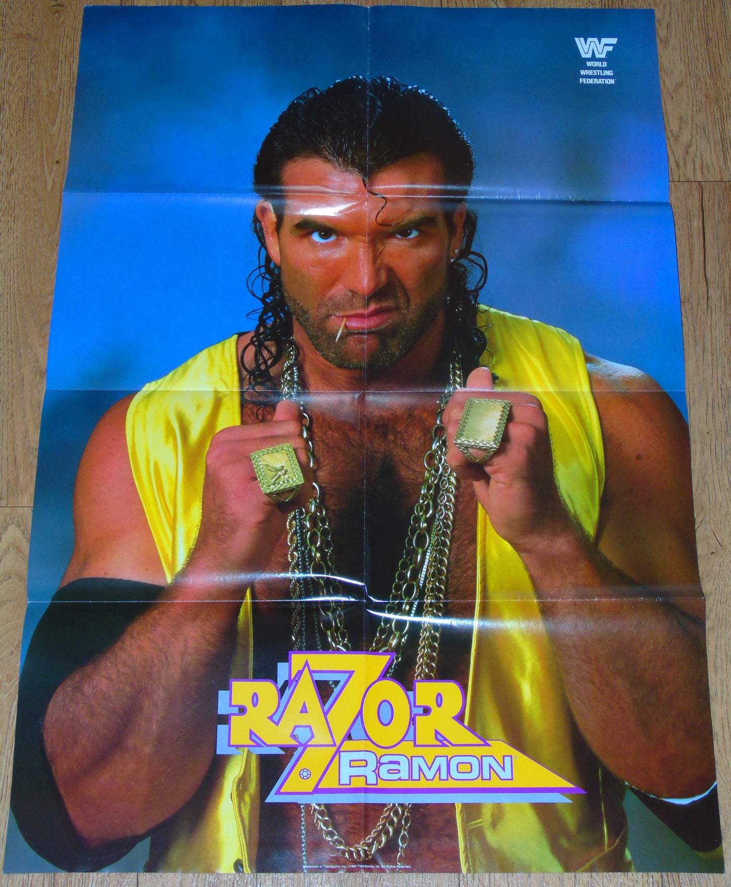 WWF WRESTLING 1993 UK SPORTING SUPERSTARS PUBLICATION WITH DOUBLE POSTER SPECIAL