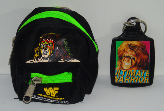 WWF WWE Wrestling The Ultimate Warrior Mini Back Pack Keyring