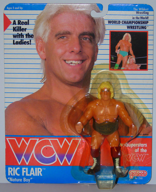 THE NATURE BOY RIC FLAIR WCW UK EXCLUSIVE WRESTLING GALOOB MOC ACTION FIGURE
