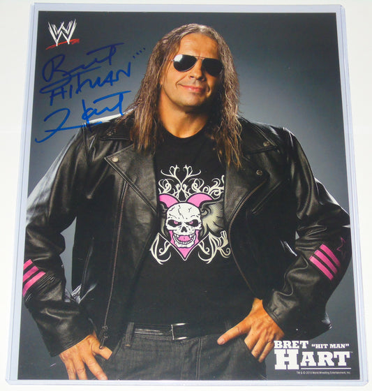 BRET HITMAN HART SIGNED WWE PROMO PHOTO