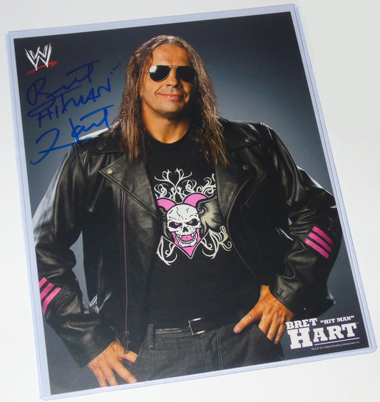 BRET HITMAN HART SIGNED WWE PROMO PHOTO
