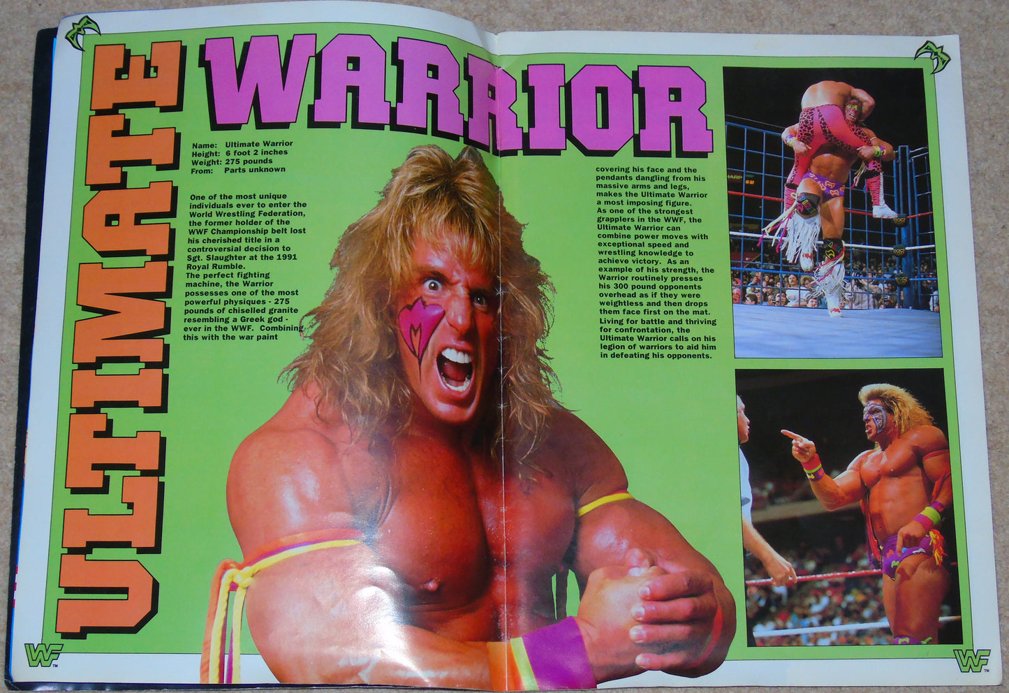 WWF Wrestling UK Rampage Tour 1991 Official Event Program