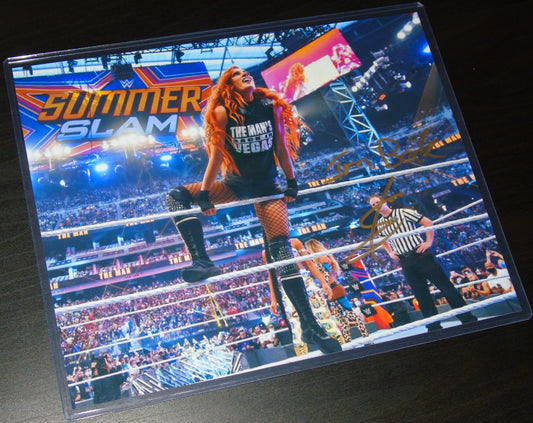 BECKY LYNCH SIGNED WWE WRESTLING SUMMERSLAM PHOTO - RRP £69.99