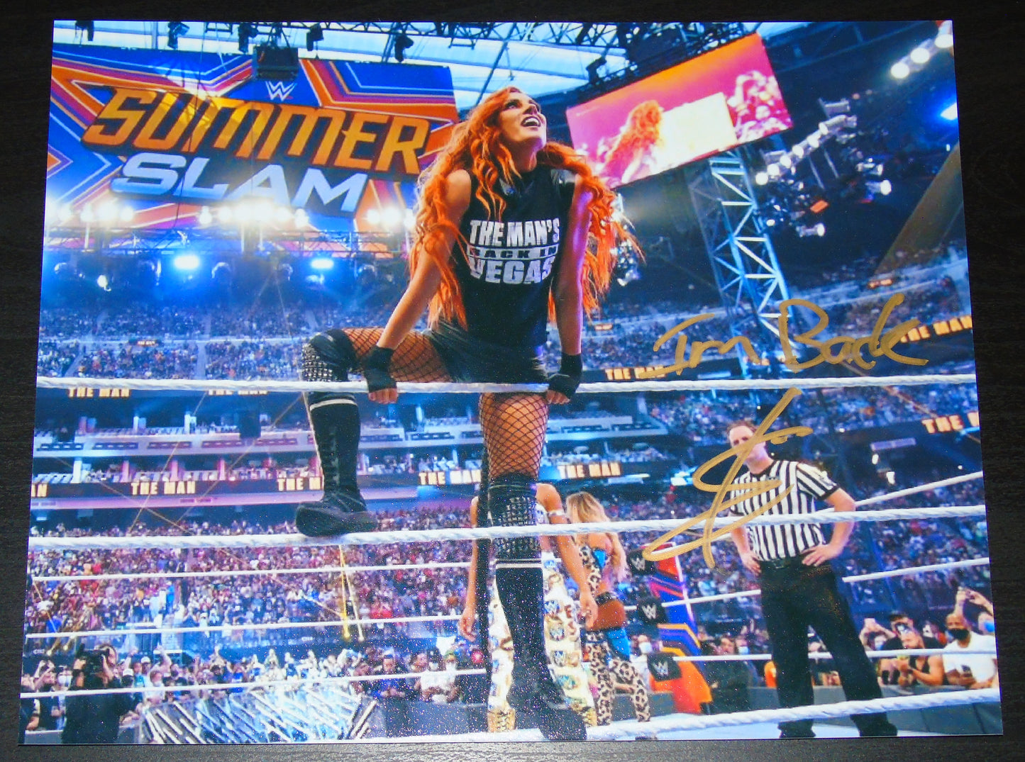BECKY LYNCH SIGNED WWE WRESTLING SUMMERSLAM PHOTO - RRP £69.99