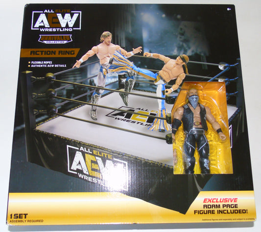 AEW Wrestling Ring with Hangman Adam Page Figure Unrivaled Collection Series