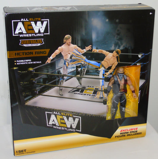 AEW Wrestling Ring with Hangman Adam Page Figure Unrivaled Collection Series