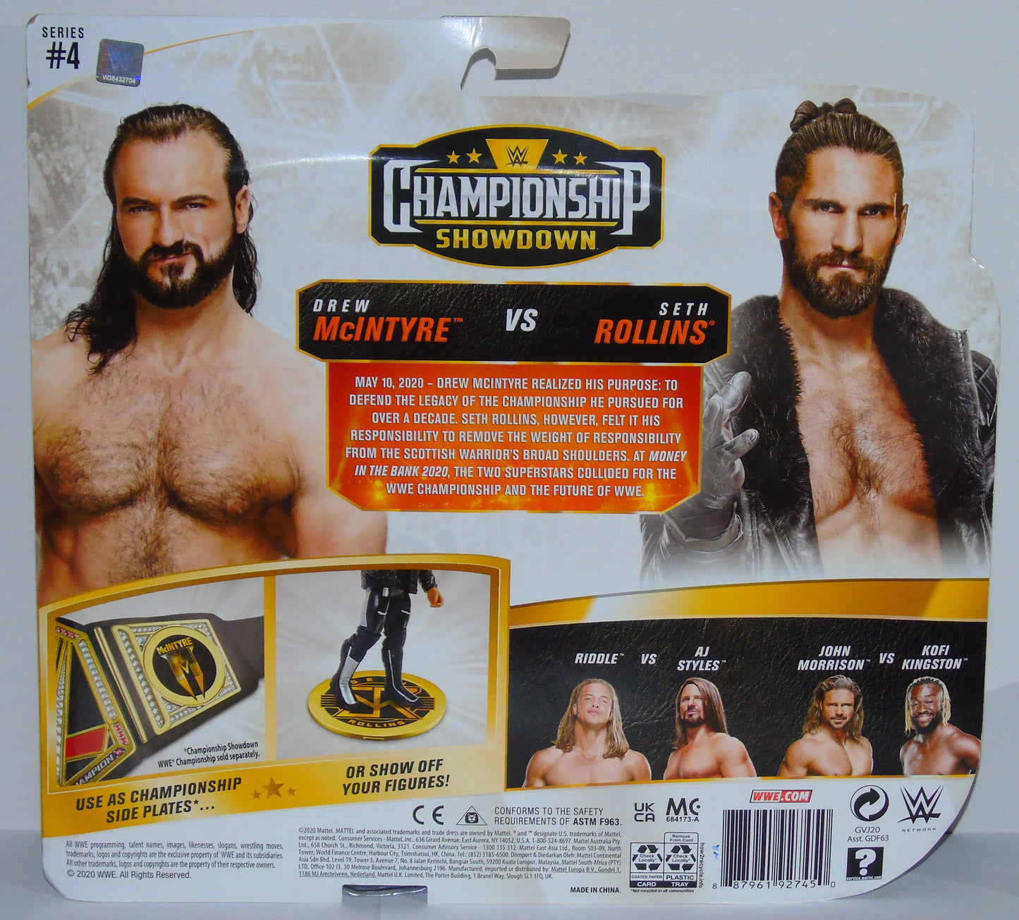 Drew McIntyre WWE Mattel Championship Showdown Signed Figure Set with Seth Rollins