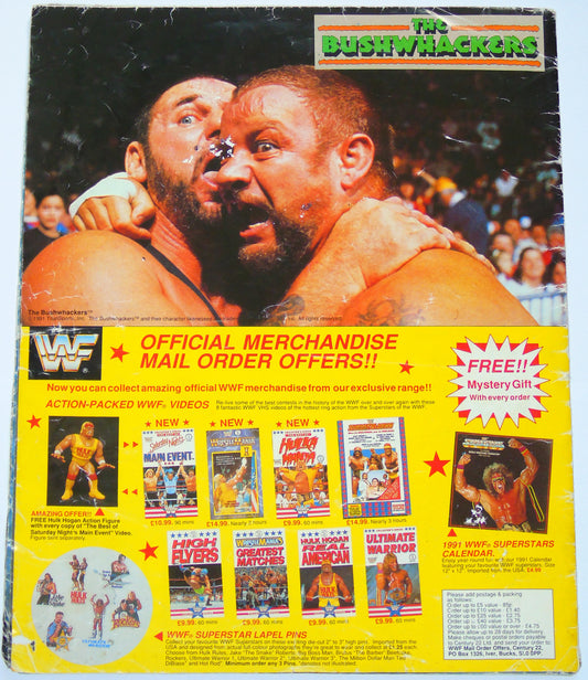 WWF Wrestling 1991 UK Sporting Superstars Publication with Double Poster Special