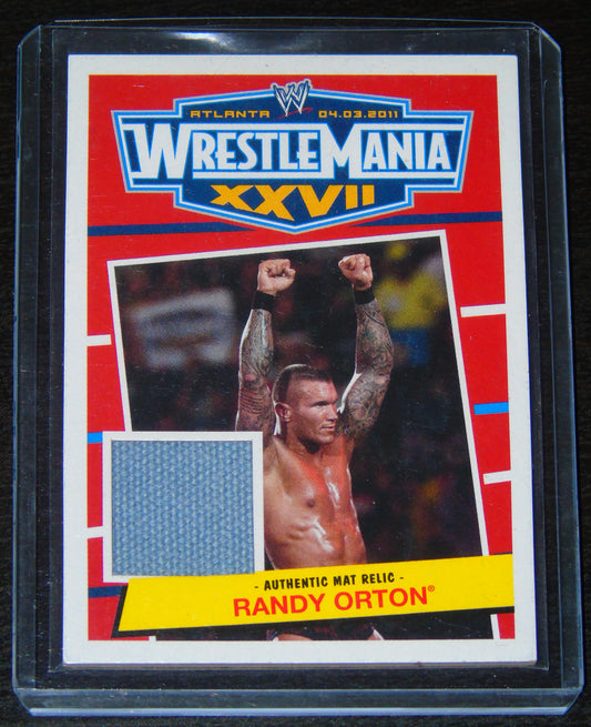 RANDY ORTON WWE WRESTLING TOPPS WRESTLEMANIA XXVII AUTHENTIC RING MAT RELIC TRADING CARD