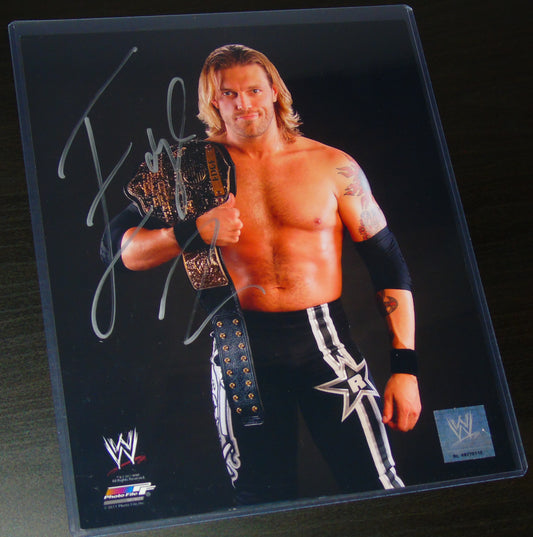EDGE RARE WORLD HEAVYWEIGHT CHAMPION SIGNED WWE WRESTLING PHOTOFILE PHOTO