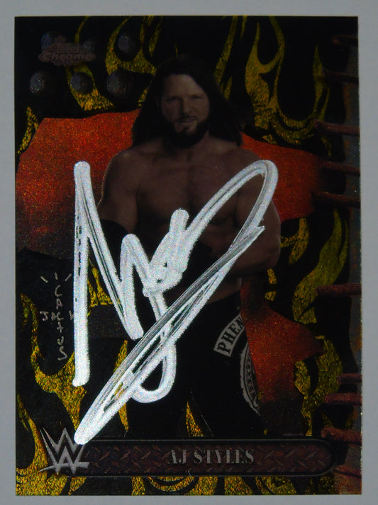 AJ Styles Signed WWE Topps Cactus Jack Series Trading Card