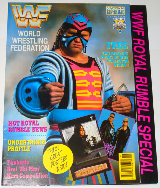 WWF Wrestling 1992 UK Sporting Superstars Publication with Double Poster Special