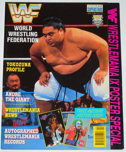 WWF Wrestling 1993 UK Sporting Superstars Publication with Double Poster Special