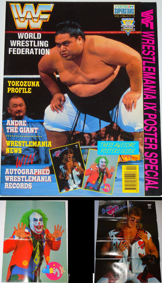 WWF Wrestling 1993 UK Sporting Superstars Publication with Double Poster Special