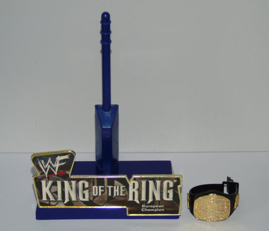 WWF Wrestling King of the Ring Stand and European Heavyweight Title Figure Toy Belt