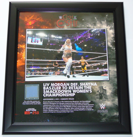 LIV MORGAN CLASH AT THE CASTLE CARDIFF WALES PLAQUE WITH RING MAT