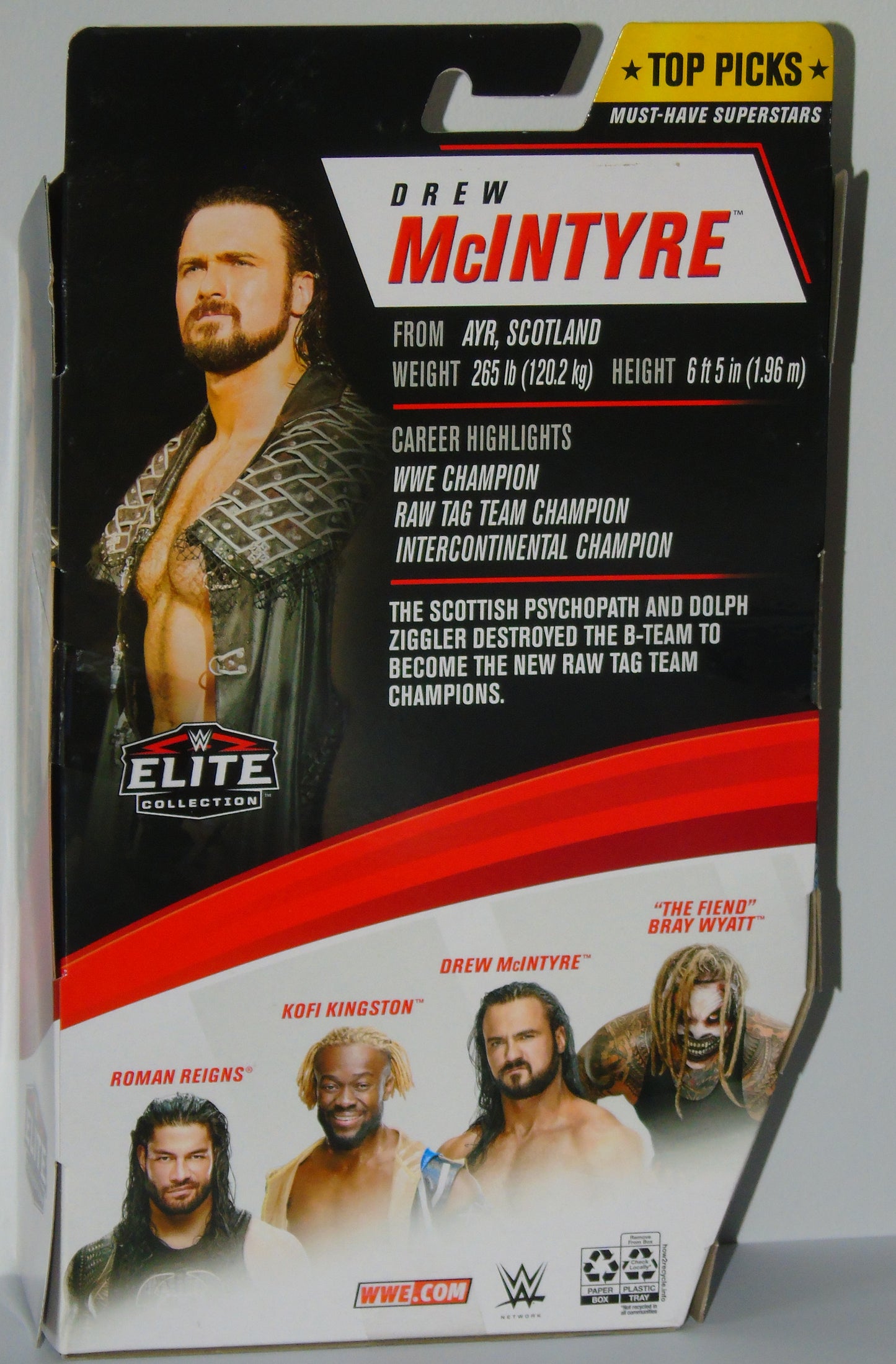 Drew McIntyre WWE Wrestling Mattel Elite Top Picks Signed Figure