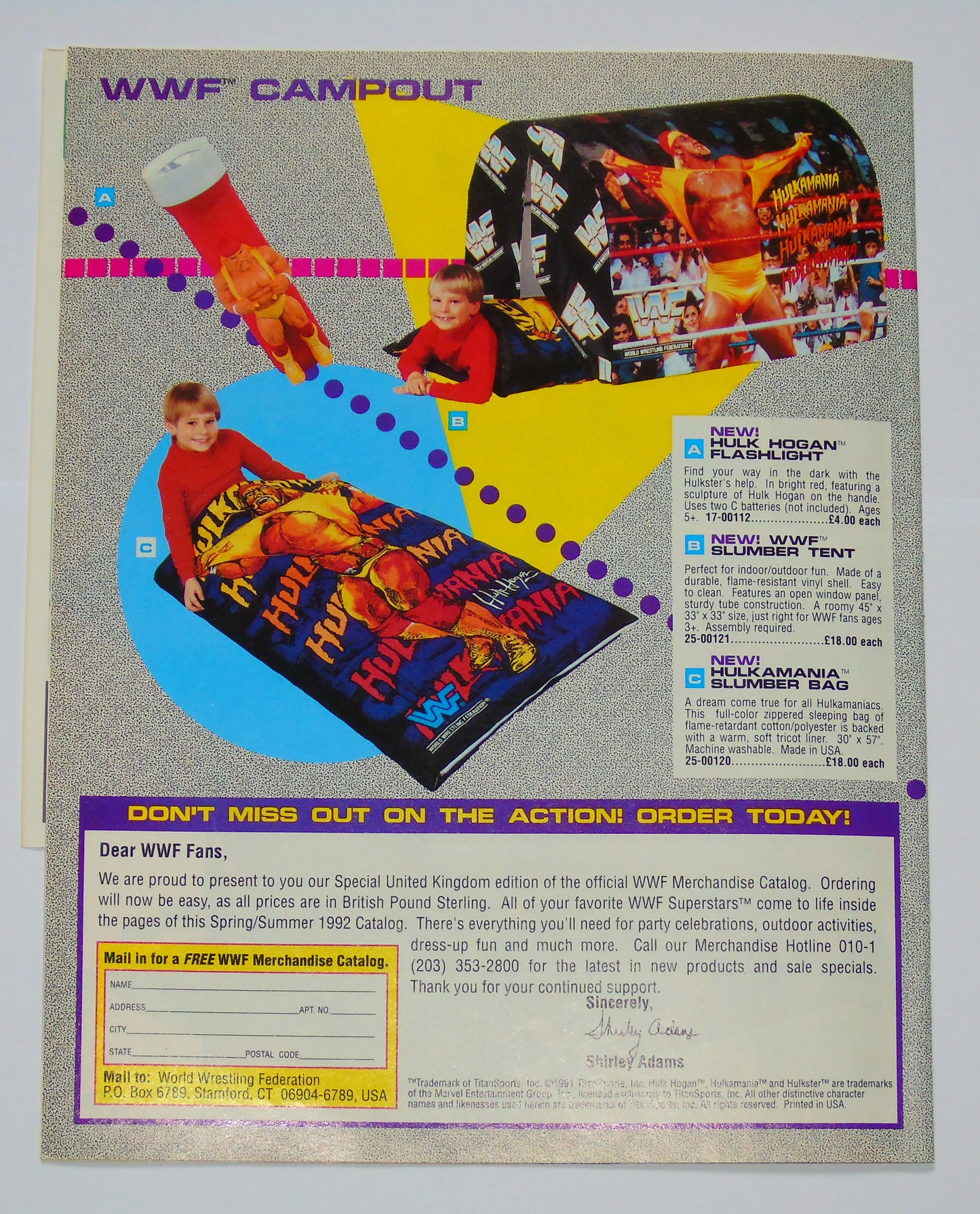 WWF Wrestling 1992 Official Merchandise Catalogue