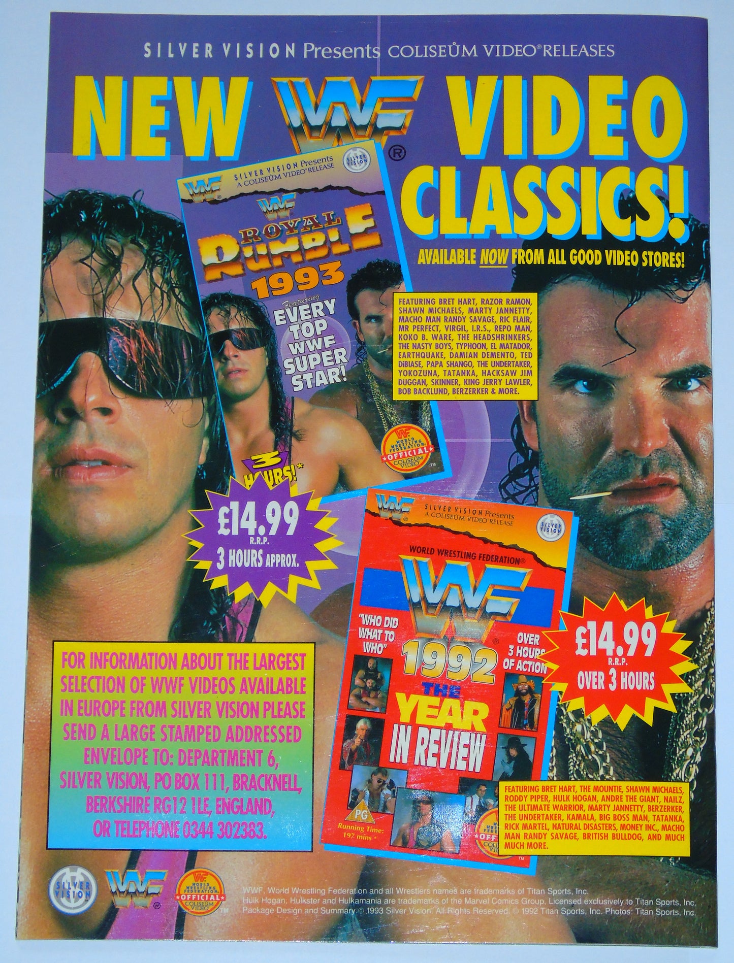 WWF Wrestling European Spring Tour 1993 Official Event Program