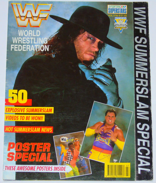 WWF Wrestling 1992 UK Sporting Superstars Publication with Double Poster Special