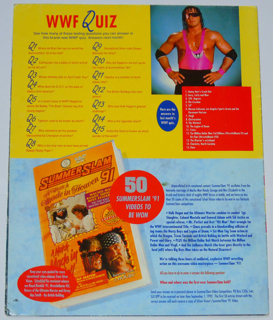WWF Wrestling 1992 UK Sporting Superstars Publication with Double Poster Special