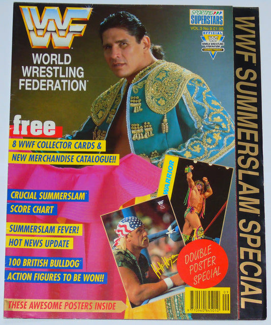 WWF Wrestling 1992 UK Sporting Superstars Publication with Double Poster Special