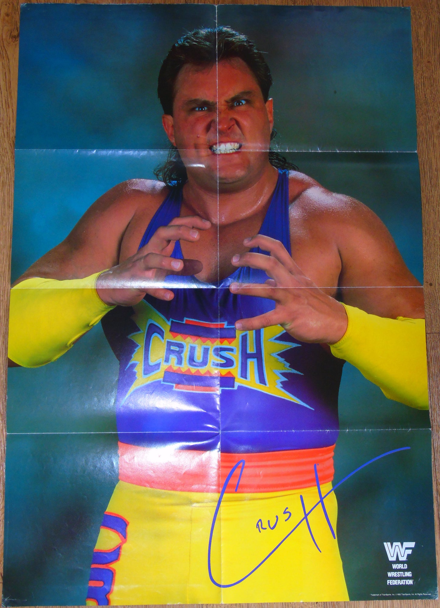 WWF Wrestling 1992 UK Sporting Superstars Publication with Double Poster Special