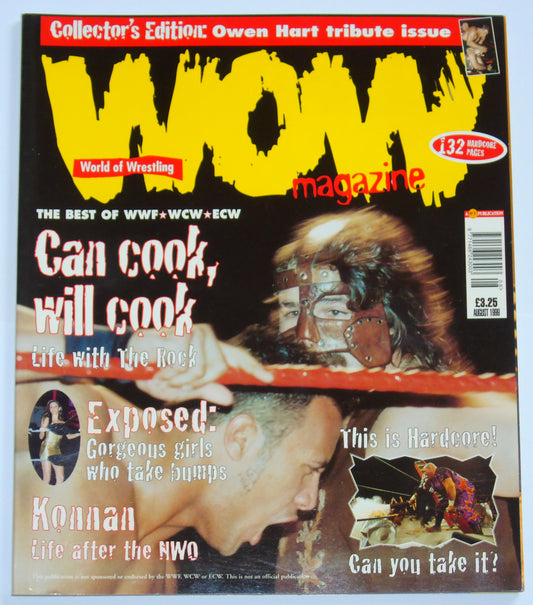 WOW World Of Wrestling Magazine Issue 3 August 1999 Owen Hart Tribute