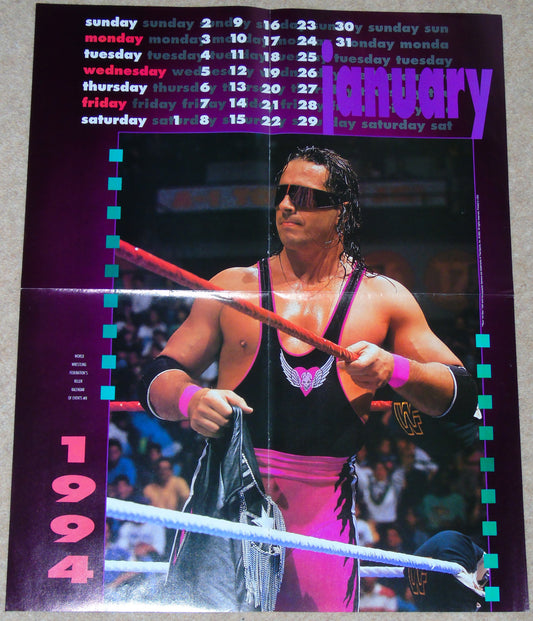 Bret Hitman Hart Official WWF Killer Kalendar Magazine Poster