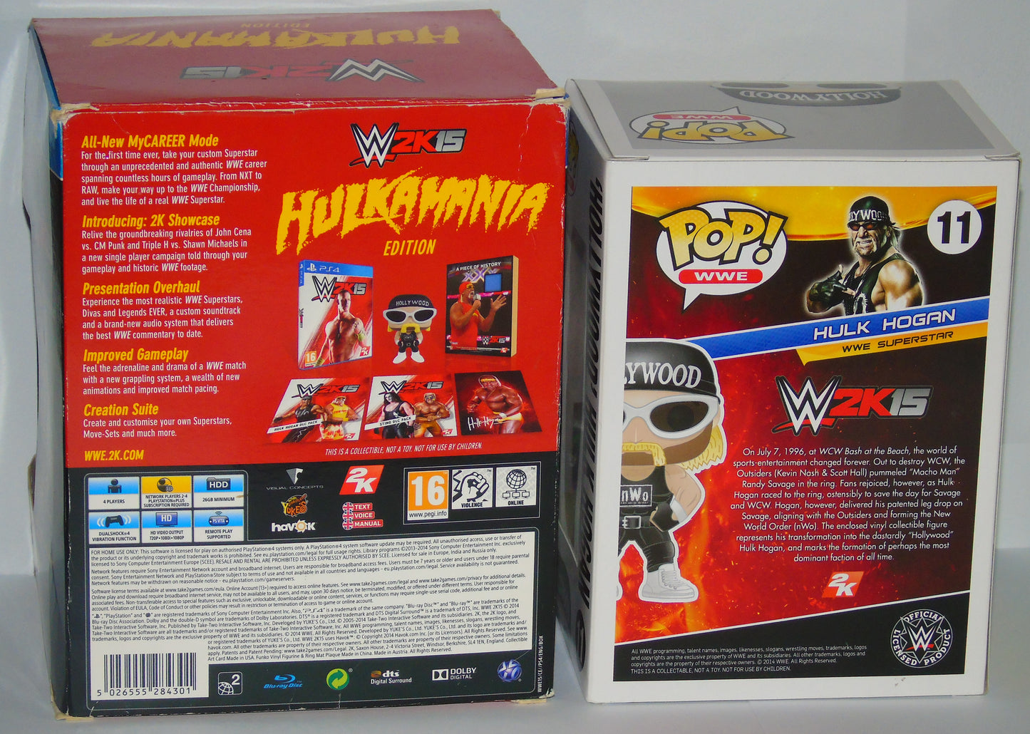 WWE 2K15 Limited Edition PS4 Signed Set With Hollywood Hulk Hogan nWo Funko Pop! Vinyl Figure