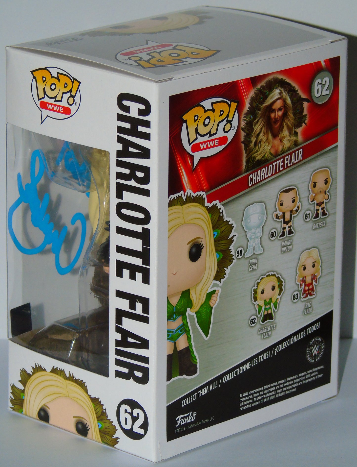 Charlotte Flair WWE Funko Pop! Vinyl Signed Figure Green Outfit Version