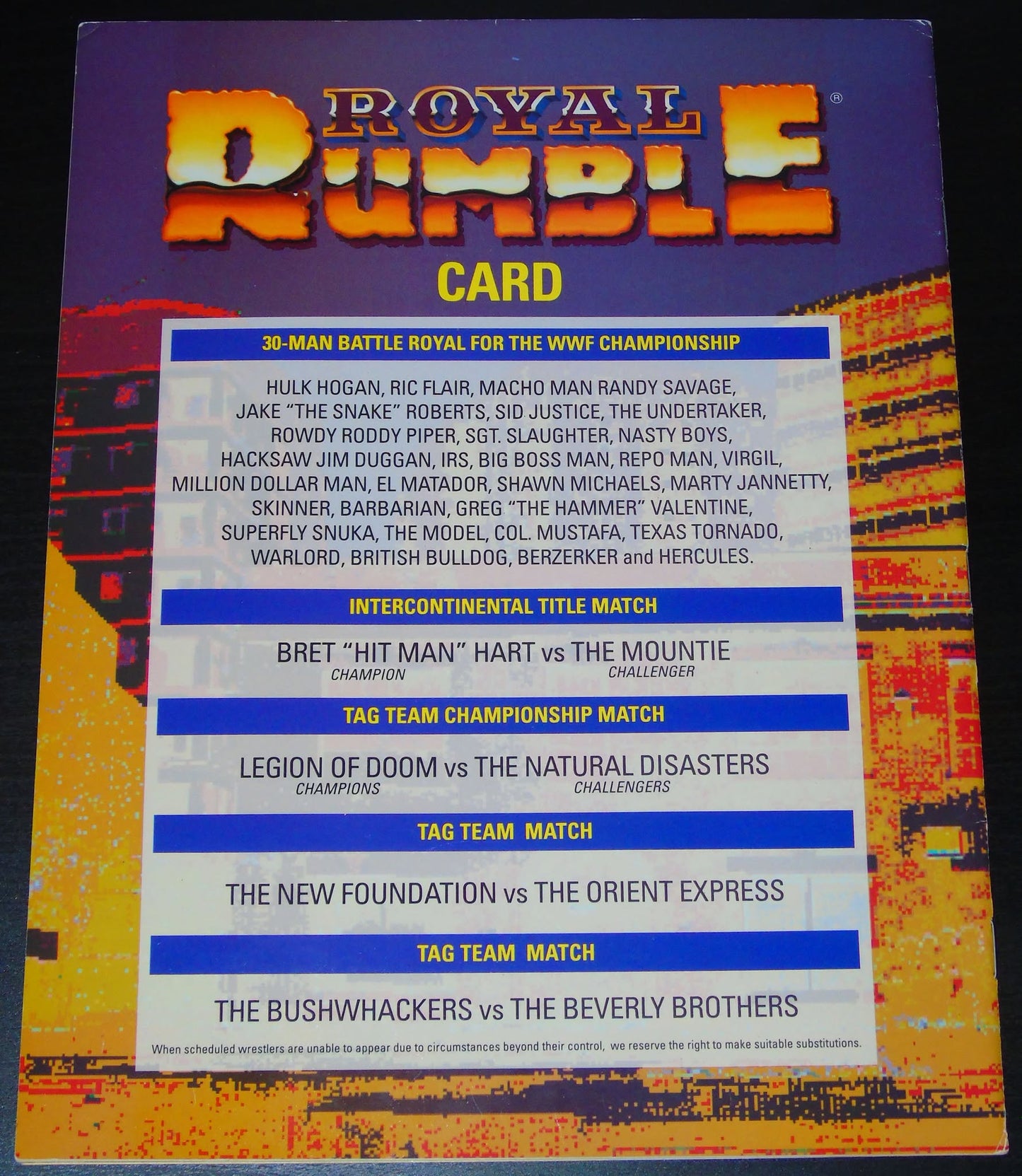 WWF Royal Rumble 1992 Official Souvenir Magazine/Programme Signed By The Nature Boy Ric Flair